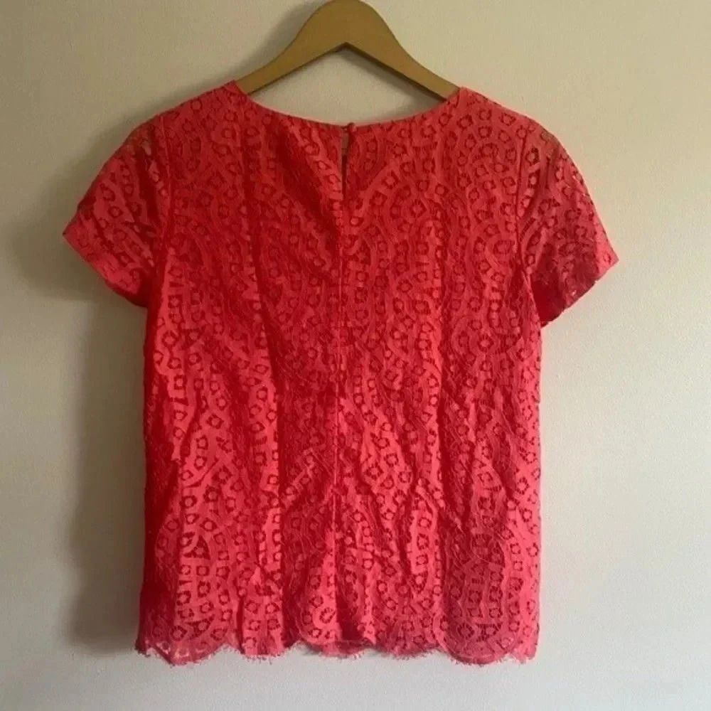 J. Crew Coral Lace Top - Picture 11 of 14